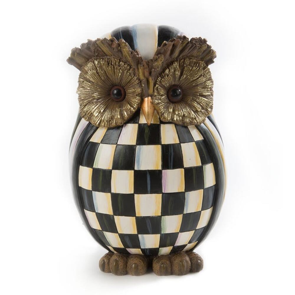 NEW Mackenzie-Childs Courtly Check Owl in Original Box